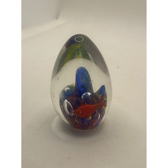 Glass Fish Aquarium Double Sided Hand Blown Glass Tropical - Picture 1 of 8